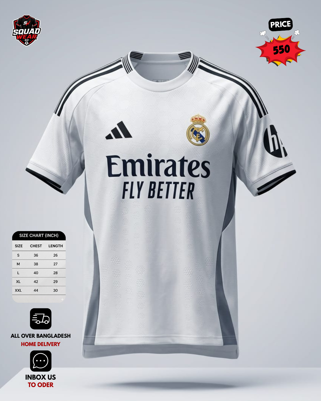 Real Madrid 2025 Fan Edition Football Jersey