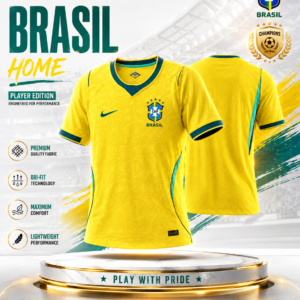 Brazil 2026 Home Player Edition Football Jersey Front and Back Premium Design